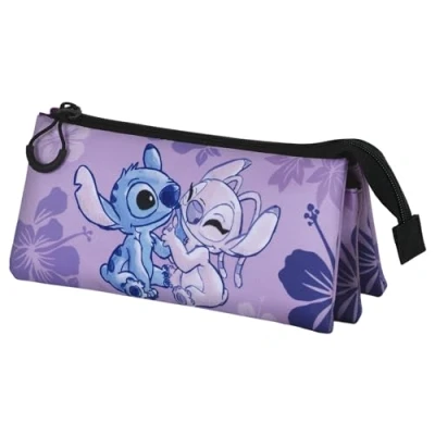 Abbildung von Lilo und Stitch &amp; Angel FAN Dreifach Federmäppchen 2.0, Lila