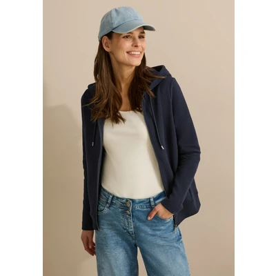 Abbildung von Cecil Kapuzen Sweatjacke, Damen, Größe: XXL, Blau