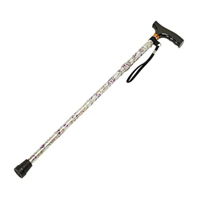 Abbildung von Homecraft Folding Coloured Walking Stick with Wooden Handle, Lightweight Adjustable Cane, Balance, Mobility Aid, Woodland Flowers, 775 875 mm/ 31 35 Inches, (Eligible for VAT relief in the UK)