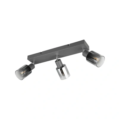 Abbildung von Reality Leuchten Spotbalken Cadiz R81783042, Metall Anthrazit, Glas Chrom bedampft, exkl. 3x E14