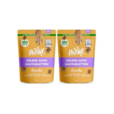 Abbildung von Paawy Gelenktabletten Hund I Grünlippmuschel Snacks mit MSM, Glucosamin &amp; Chondroitin Arthrose Unterstützt die Gelenke Knochen Gelenk Aktiv 2X 250g Lachs