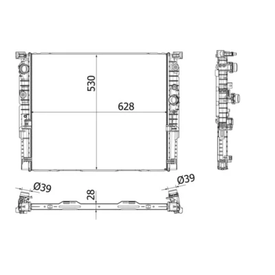 Abbildung von MAHLE ORIGINAL CR 2196 000P Kühler, Motorkühlung 628 530 28 Kühlrippen gelötet BMW: 7