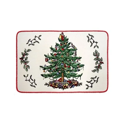 Abbildung von Avanti Linens Badezimmerteppich, Urlaubs Badezimmerdekoration, Weihnachtsdekoration, Badematte (Spode Christmas Tree Red Collection)
