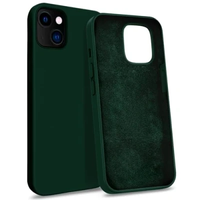 Abbildung von MyGadget Hülle kompatibel mit iPhone 14 Gummierte Handyhülle [ 3 Layer Struktur ] Schutzhülle Soft Inlay &amp; Hardcase Cover außen Olivgrün