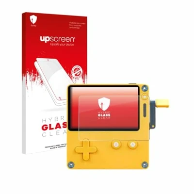 Abbildung von upscreen Schutzglas für Panic Playdate Schutzfolie, Glas Folie [Klar, 9H Panzerschutz, Anti Fingerprint]