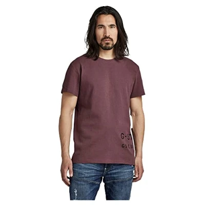 Abbildung von G STAR RAW Herren Stencil Front Back Graphic T Shirt, Purpur (vineyard wine D22382 C336 D303), S