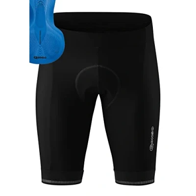 Abbildung von Gonso Sitivo M, Kurze Herren Fahrradhose, Mit Blue Comfort Sitzpolster, Hohe Bewegungselastizität und Antirutsch Silikon Beingummi, Enganliegende Passform, Schwarz/Blau, Gr. 5XL