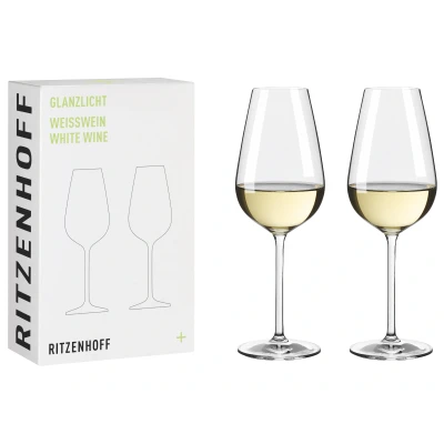 Abbildung von RITZENHOFF 8011002 Weißweinglas 300 ml Serie Glanzlicht 2 Stück im Geschenk Set elegant modern Made in Germany