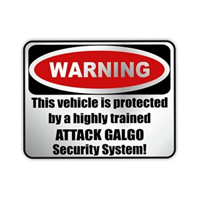 Abbildung von siviwonder Auto Aufkleber Galgo Espanol Warning ALARMANLAGE Hundeaufkleber Silber metallic