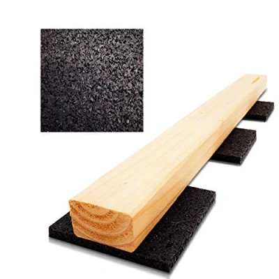 Abbildung von My Plast Gummigranulat Terrassenpads [90x90x6 mm 75 Stück] Gummi Bautenschutzmatte für Deck, Veranda, Terrasse, Patio Rutschfest, wasserdicht, wetterfest, Abstandshalter Holzböden