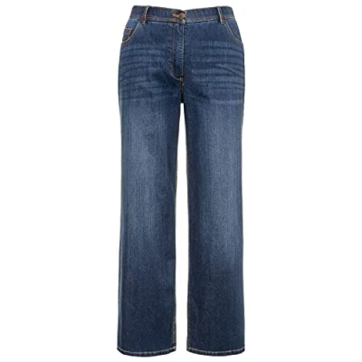 Abbildung von Ulla Popken Damen Jean Mary, Jambe Large, Coupe 5 Poches, Taille Confortable Hose, Denimblau, 53W / 34L