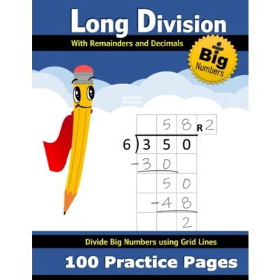 Abbildung von Long Division with Decimals and Remainders: (100 Practice Pages Grid Lines) Divide Double Digit, Triple &amp; Big Numbers 2 Digit ... Workbook Answer Key (Ages 9 12)