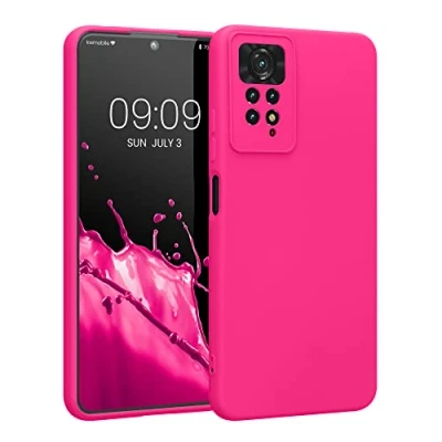 Abbildung von kwmobile Slim Case kompatibel mit Xiaomi Redmi Note 11 Pro/Note Pro (5G) / 12 (4G) Hülle Handyhülle aus Silikon in Neon Pink