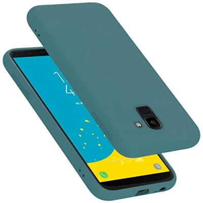 Abbildung von Cadorabo Hülle kompatibel mit Samsung Galaxy J6 2018 Silikon Handyhülle für Case aus flüssigem stoßfeste dünne TPU Schutzhülle Liquid GRÜN