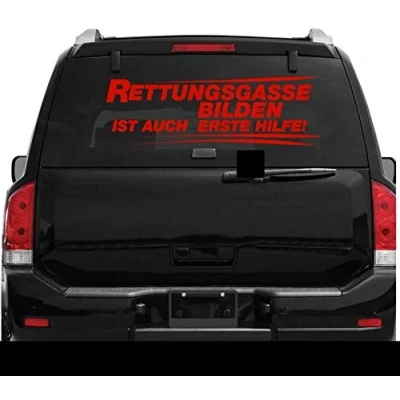 Abbildung von myrockshirt Rettungsgasse bilden ist auch erste Hilfe Typ XL ca.80x25 cm Aufkleber,Sticker,Autoaufkleber,Heckscheibe,Lack,Auto,Feue