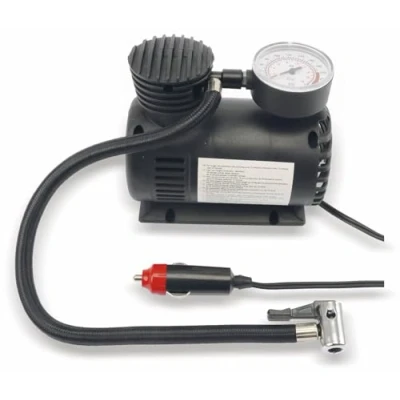 Abbildung von Dunlop Kompressor Reifenfüller mit Manometer max 250 PSI/ 17 Bar 3 Aufsätzen Autostecker 12V