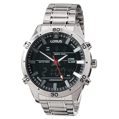 Abbildung von LORUS Chronograph RW651AX9, Armbanduhr, Quarzuhr, Herrenuhr, Stoppfunktion, Digitalanzeige, Datum