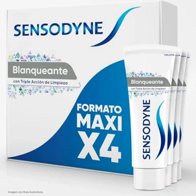 Abbildung von Sensodyne Whitening Zahnpasta, Entlastung für empfindliche Zähne, langanhaltender Schutz vor der Zahnempfindlichkeit, 4 x 75 ml