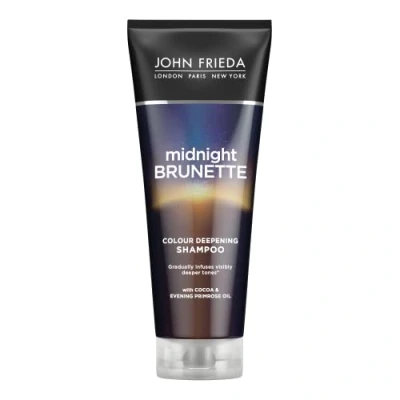 Abbildung von John Frieda Midnight Brunette Color Deepening Shampoo, 250 ml, Farbablagerungs braunes Haar