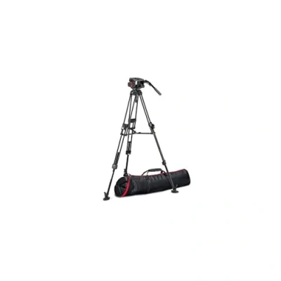 Abbildung von Manfrotto, Fluid Videokopf 509 mit Fast Twin Videostativ 645, Tripod aus Aluminium, Stativ Profi Kit DSLR, Kamerastativ für Digitalkamera, Camcorder, Videofilmer, Traglast 13,5 kg