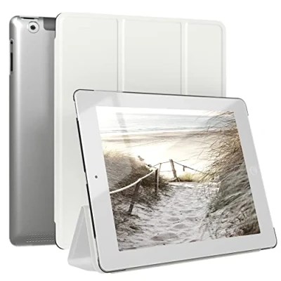 Abbildung von EAZY Case Schutzhülle für iPad 2 / 3 4 Hülle 9.7 Zoll Smart Cover Tablet Smartcase zum Aufstellen Klapphülle mit Standfunktion Sleep Wake Up Funktion Tasche Kunstleder Etui Weiß