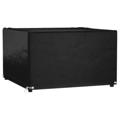Abbildung von vidaXL Gartenmöbel Abdeckung, Abdeckplane Wasserdicht UV beständig, Quadratisch Schutzhülle mit 8 Ösen, Garnitur Schutzhaube für Rattanmöbel, 125x125x75cm