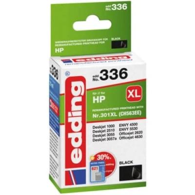 Abbildung von edding Druckerpatrone EDD 336 Einzelpatrone Schwarz 21 ml Reichweite 700 Seiten Ersetzt HP 301XL (CH563EE)