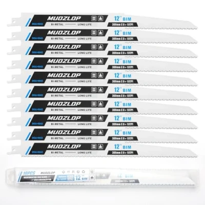 Abbildung von MUOZLOP 10 Pack 12 inch Säbelsägeblätter Set，8+10 TPI Sägeblätter für Säbelsäge，für Holz/Metall (10, 8+10TPI 300mm)