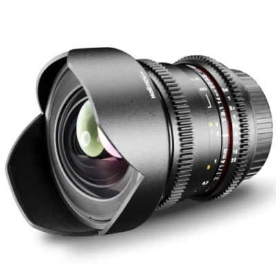 Abbildung von Walimex Pro 14mm 1:3,1 VDSLR Foto und Videoobjektiv für Nikon F Objektivbajonett schwarz (manueller Fokus, Vollformat Sensor gerechnet, stufenlose Blendeneinstellung, fester Gegenlichtblende)