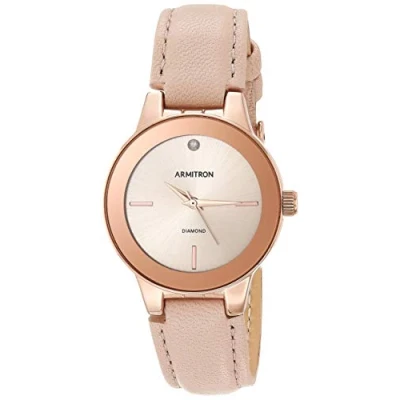 Abbildung von Armitron Damen analog Japanisches Quarzwerk Uhr mit Leder Armband 086702582037