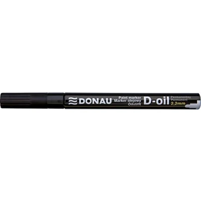 Abbildung von DONAU 7368001PL 01 Ölmarker D OIL Rundspitze 2,2 mm Ölbasis Permanent Marker, Farbe: Schwarz / Wasserdichte Tinte Papier/ Filzschreiber für Plastik Metall Holz Glas/ Schreibt auf Fast Jeder Oberfläche