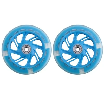 Abbildung von KIKAPA 1 Paar 120 mm Kinder Scooter LED Lichter, blinkende mit Kugellagern, vorne und hinten, Roller , blau