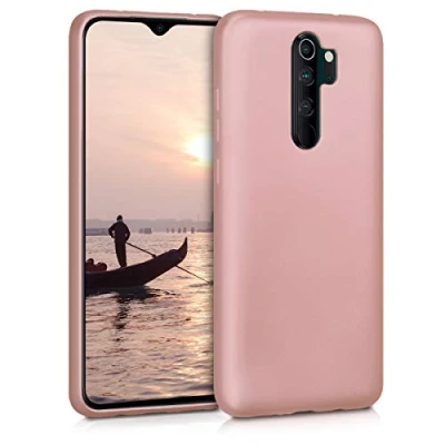 Abbildung von kwmobile Case kompatibel mit Xiaomi Redmi Note 8 Pro Hülle Schutzhülle aus Silikon metallisch schimmernd Handyhülle Metallic Rosegold