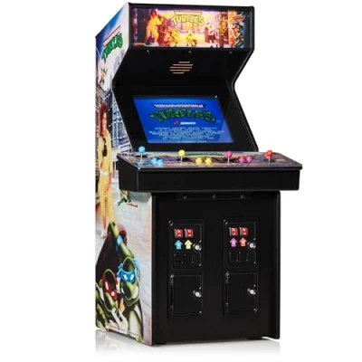 Abbildung von Quarter Arcades Official Teenage Mutant Ninja Turtles 1/4 Sized Mini Arcade Cabinet by Numskull Playable Replica Retro Game Machine Micro Console