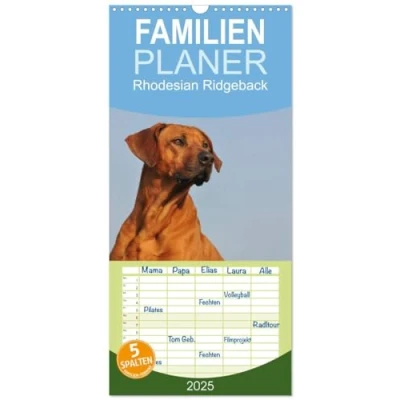 Abbildung von Familienplaner 2025 Rhodesian Ridgeback mit 5 Spalten (Wandkalender, 21 cm x 45 cm), CALVENDO