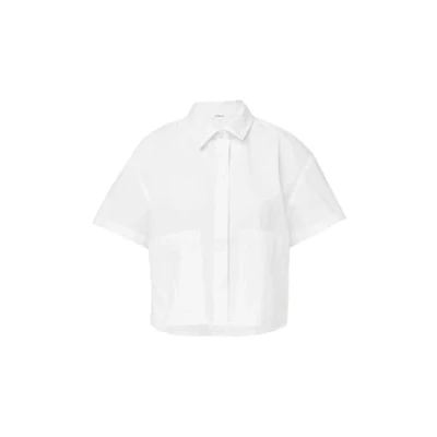 Abbildung von s.Oliver VERKÜRZTE IM Relaxed FIT MIT Aufgesetzten Taschen Hemdbluse, Damen, Größe: 38, Weiß