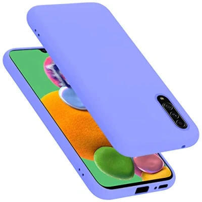 Abbildung von Cadorabo Hülle kompatibel mit Samsung Galaxy A90 5G Silikon Handyhülle für Case aus flüssigem stoßfeste dünne TPU Schutzhülle Liquid HELL LILA