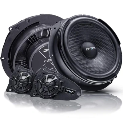 Abbildung von OPTION AIR Front Lautsprecher System kompatibel mit VW T5/T6 100% Plug &amp; Play 2 Wege Komponenten 100 Watt RMS, 91 dB Wirkungsgrad