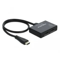 Abbildung von Delock HDMI Splitter 1 x in &gt; 2 out 4K 60 Hz Netzwerk Adapter A