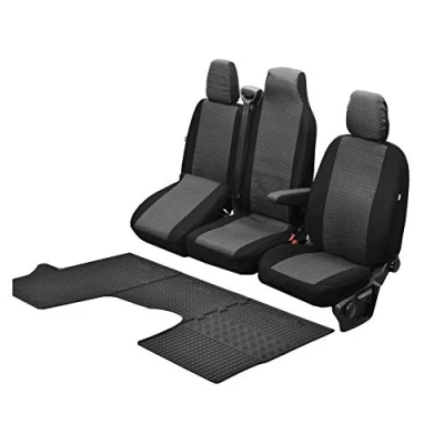 Abbildung von Passgenaue Sitzbezüge Hero und Gummifußmatten kompatibel mit Opel Vivaro B 2014 2019 EIN Set