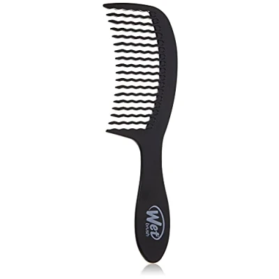 Abbildung von WetBrush Entwirrender Easy Glide Kamm, Wellenzahn Design mit großer Oberfläche zum mühelosen Durchkämmen von Verwicklungen Der Wet Brush Kamm ist sanft Haar, für alle Haartypen, Schwarz