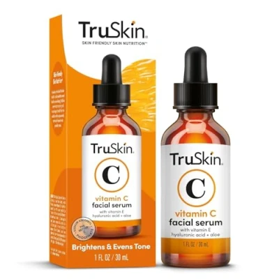 Abbildung von TruSkin Vitamin C Serum Anti Aging Gesichtsserum mit Hyaluronsäure E, Aloe Aufhellendes für dunkle Flecken, Augenpartie, feine Linien &amp; Falten, 1 Fl Oz