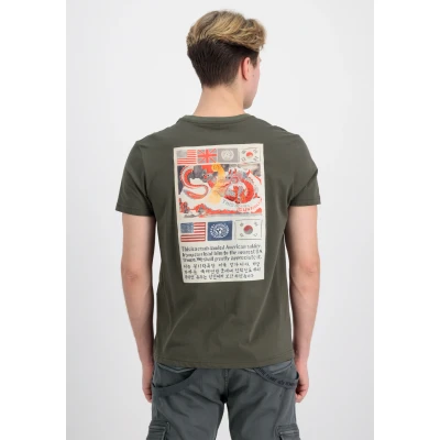 Abbildung von Alpha Industries USN Blood CHIT Tshirt print, Herren, Größe: 3XL, Dark olive