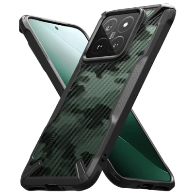 Abbildung von Ringke Fusion X Case Kompatibel mit Xiaomi 14 Hülle, Strapazierfähiger TPU Stoßfänger Anti Kratzt PC Rückseite Handyhülle für Camo Black