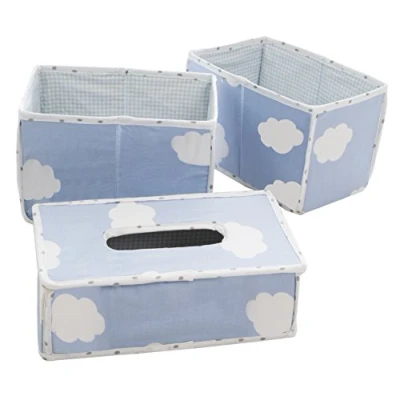 Abbildung von roba Pflegeorganiser Set &#039;Kleine Wolke blau&#039;, 3tlg, 2 Boxen für Windeln &amp; Zubehör, 1 Feuchttücherbox