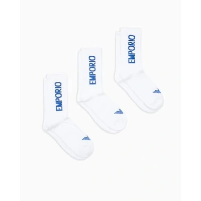 Abbildung von Emporio Armani Socks 3 PACK Socken, Herren, Größe: One Size, White/white/white