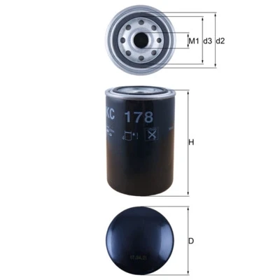 Abbildung von MAHLE ORIGINAL KC 178 Kraftstofffilter Anschraubfilter