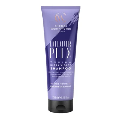 Abbildung von Charles Worthington Colourplex Toning Ultra Violet Shampoo, Lila Shampoo für blondes Haar, Blondes, Purple Pigment 250 ml
