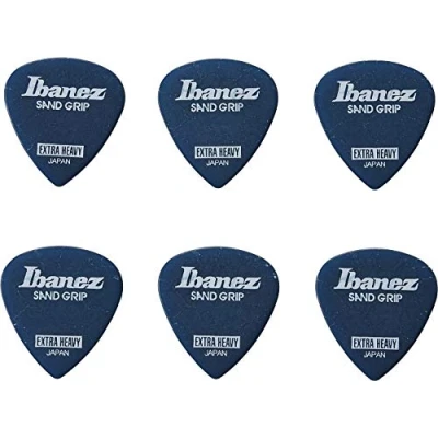 Abbildung von IBANEZ Grip Wizard Series Sand Flat Pick Crack Modell blau 6 Stück (PPA16XCG DB)
