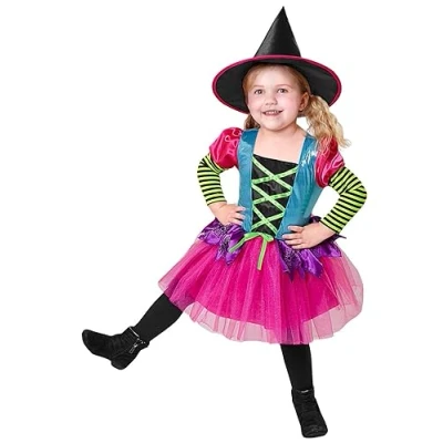 Abbildung von Widmann S.r.l. Hexen Kostüm Regenbogen Hexe Kinderkostüm 2 teilig Kleid und